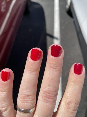 Two colors m-just polish raspberry and serene maroon