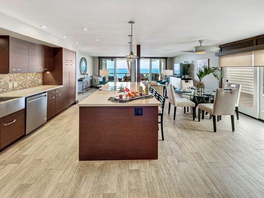 Remodeled kitchen with ocean views