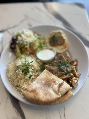 Chicken shawarma plate