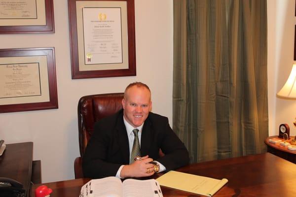 Brian K. Walker working at his Fort Worth office several years ago. Find out more about Brian on the "About Us" page at hillcountylaw.com