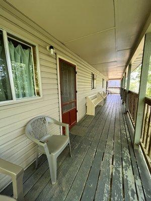 Back porch, shared with the neighbors cabin