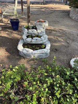 the landscaping and cute walk ways