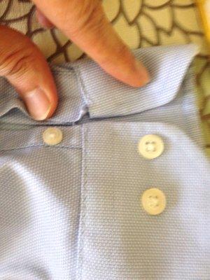 Some ripping on the cuff and the sleeve placket is too close to the cuff rendering the functionality of that button useless.