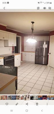 Old kitchen. Wasted space at the top