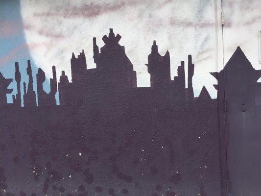 Painting on the outside wall.