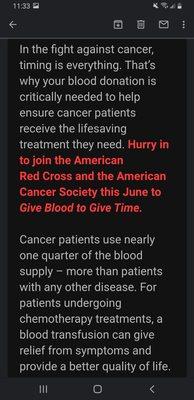 Donating blood helps cancer patients!