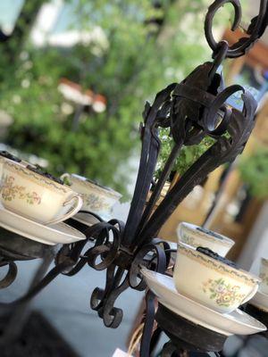 Tea light bone china chandelier