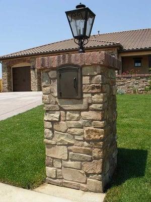 Column mount mailboxes, locking, decorative. Many styles are great for a brick mailbox. Cast aluminum, brass & steel mailboxes.