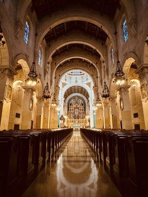 Facing altar from mid pew area...