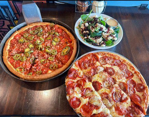 Stuffed Rances Pizza
Spinach Salad
Pepperoni Pizza