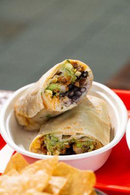 Chicken burrito fresh made tortilla