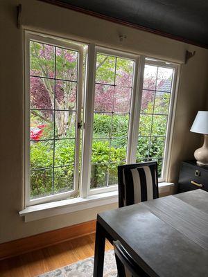 Total restoration of Dining Room leaded windows