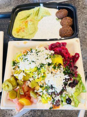 Bowl with appetizer trio
