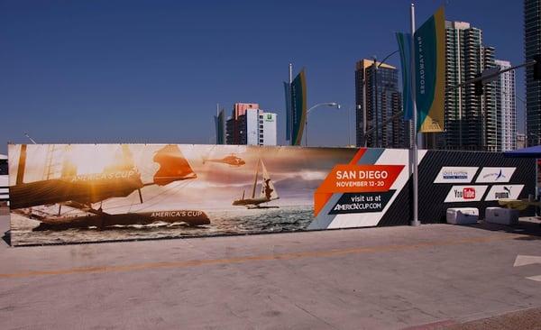 Vinyl Banner installation for America's Cup