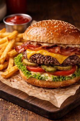 CHEESEBURGER AND FRIES