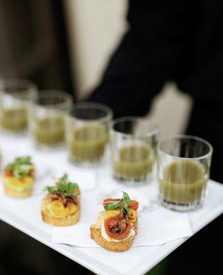 Our staff serving delicious Hor d'oeuvres