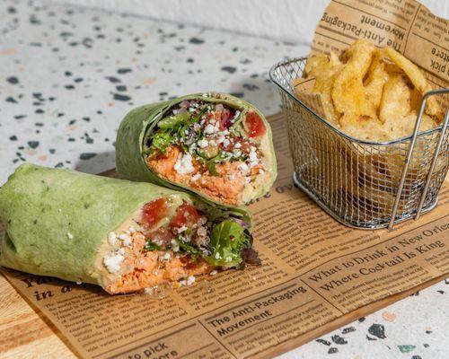 Mediterranean wrap with salmon