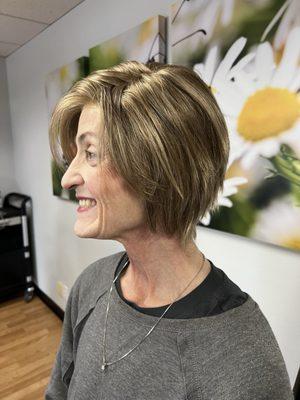 My new shaggy dark blonde wig