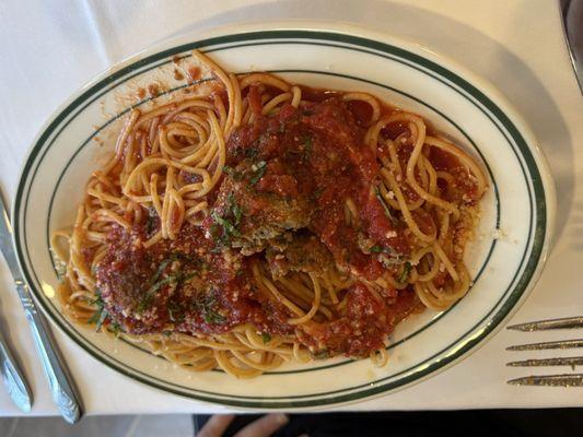 Spaghetti and meatballs