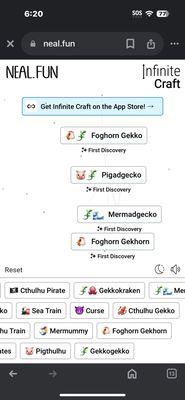 I discovered 4 new things in infinite craft