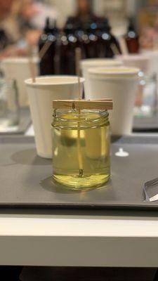 Waiting for my candle/wax to cool.