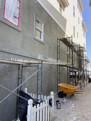 Stucco repair in Miramar.