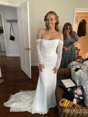 Front of wedding dress