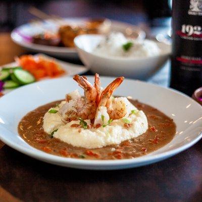 Asian-Cajun Shrimp N' Grits