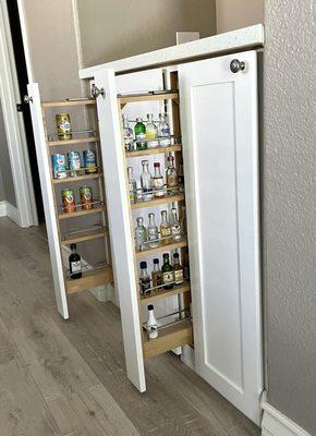 Completed cabinet project - pullout shelf organizer
