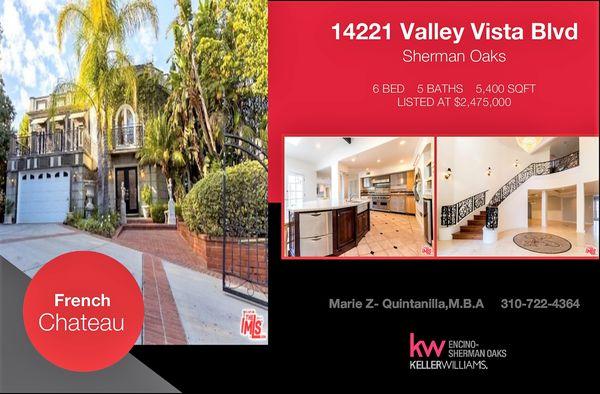 14221 Valley Vista Blvd, Sherman Oaks, CA 91423 6 Bed | 5 Bath 5,400 Sqft | 15,864 Sqft Lot Price: $2,475,000