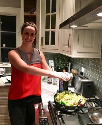 Shauna doing an in-home cooking session