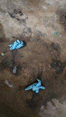 Trash left by plumbers.