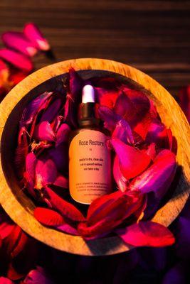 Rose Restore is our all natural, handmade, multi- purpose oil.