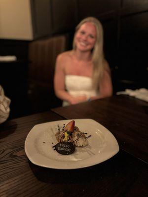 The Best Birthday Cannoli! Creamy, light & flaky crust with the right amount of chocolate drizzle