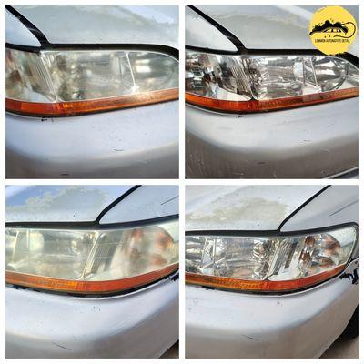 LOCATION: Headlights SERVICE: Headlight Restoration (Wax Application) PHOTO DESC: Before & After