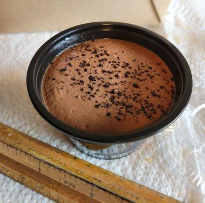Dark Chocolate Cashew Pudding, (ruler for scale)