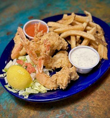 Fried Gulf Coast Shrimp & Hand cut fries