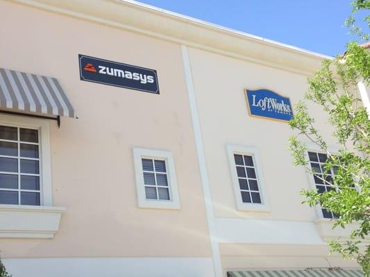 Front door and signage