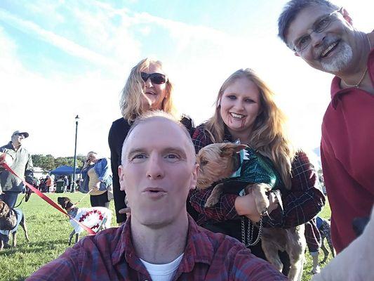 With friends, celebrating our 4-legged friends at the Humane Society's Barktober event.