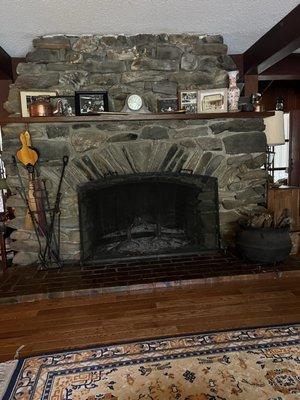 Lodge fireplace