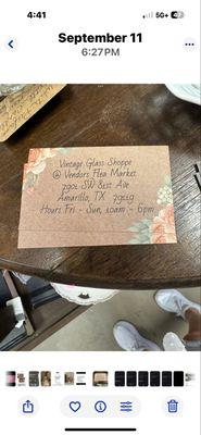 Vintage Glass Shoppe at Vendors Flea Market