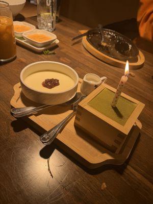 Bday desert was so yummy. Light and not too sweet