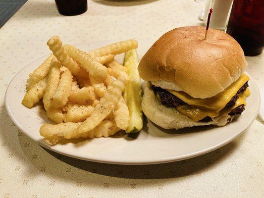 1/2 Lb. Double Cheeseburger with Fries