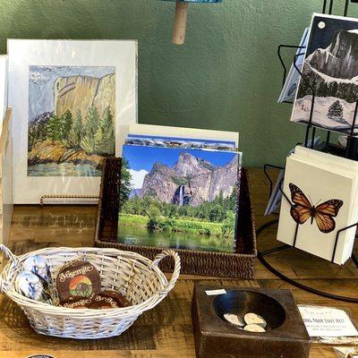 Lightweight easy to mount photo tiles of iconic Yosemite National Park displayed alongside other treasures.