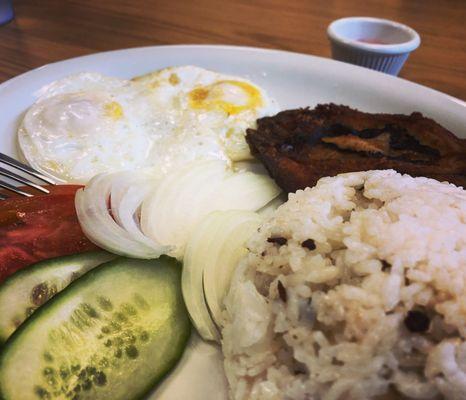 Fried Milkfish and Garlic Rice
