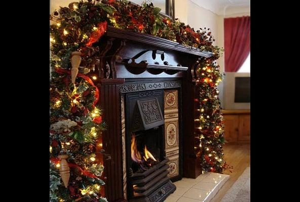 Warm by the fireplace