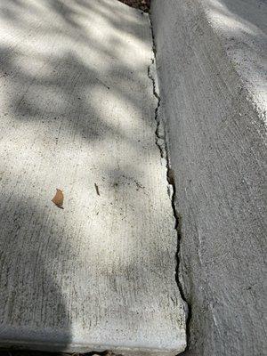 this cracked formed just weeks after installation. It was a hairline at first, but not is huge.