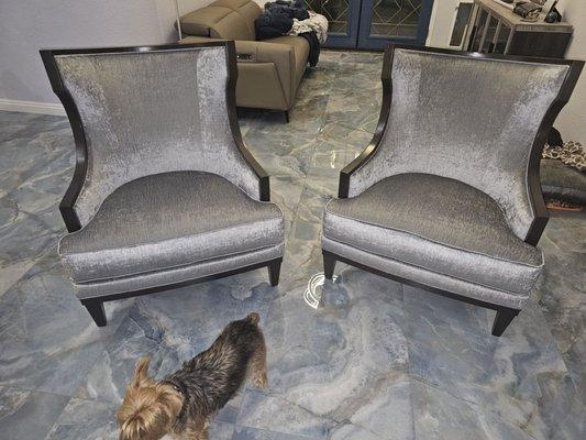 New beautiful silver chairs.