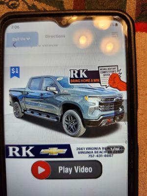 Proof how the truck is being advertised