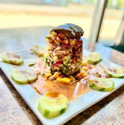 Mango Seafood Tower (half ceviche, half seafood tower)